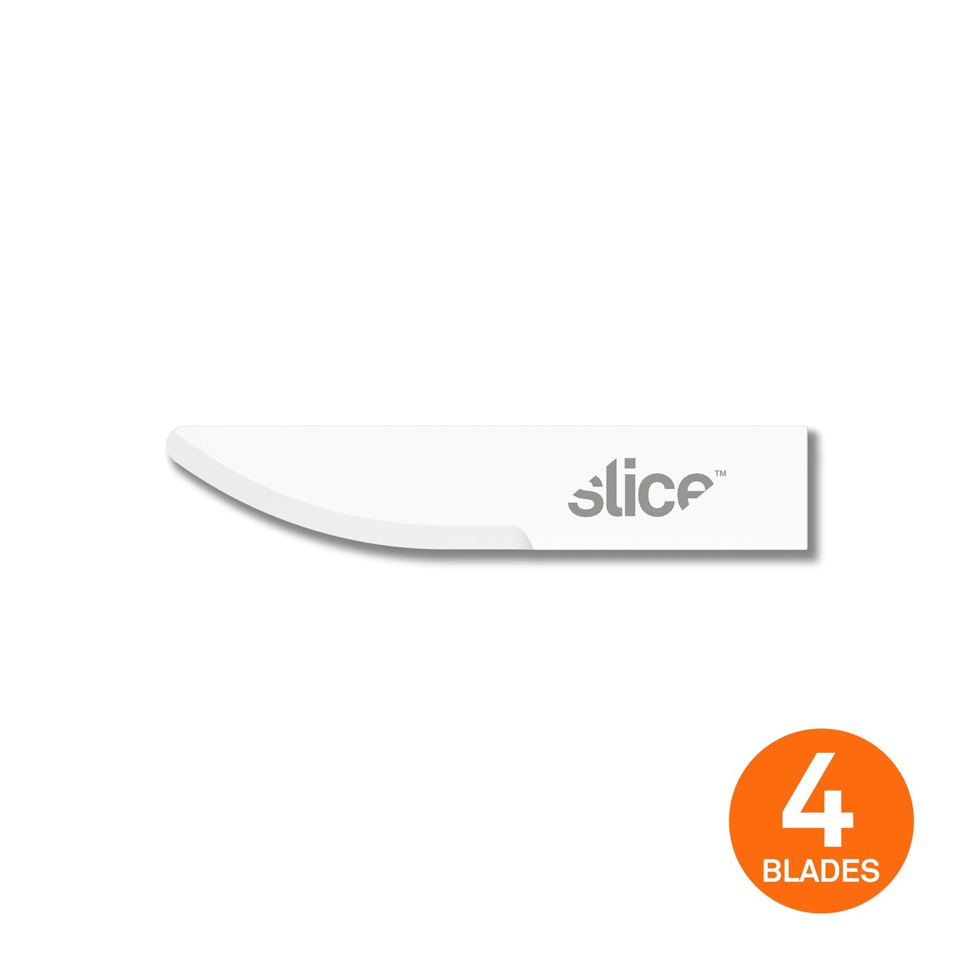 The Slice 10520 Ceramic Craft Knife Blade with a curved edge and rounded tip